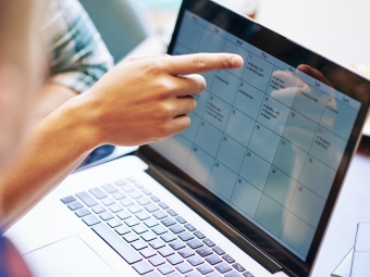 Production team discussing working calendar