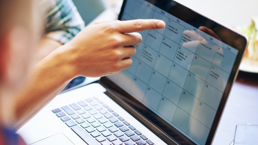 Production team discussing working calendar