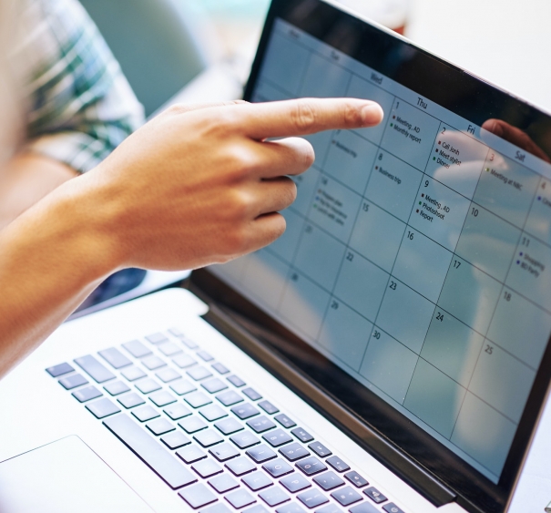 Production team discussing working calendar